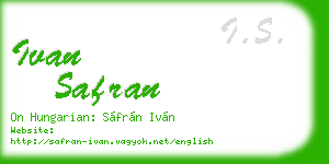 ivan safran business card